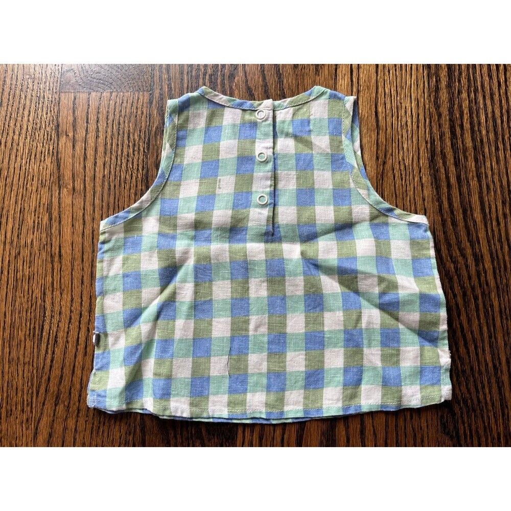 Oeuf Baby Linen Set - Moss/Gingham (6-12M) - Picture 4 of 8